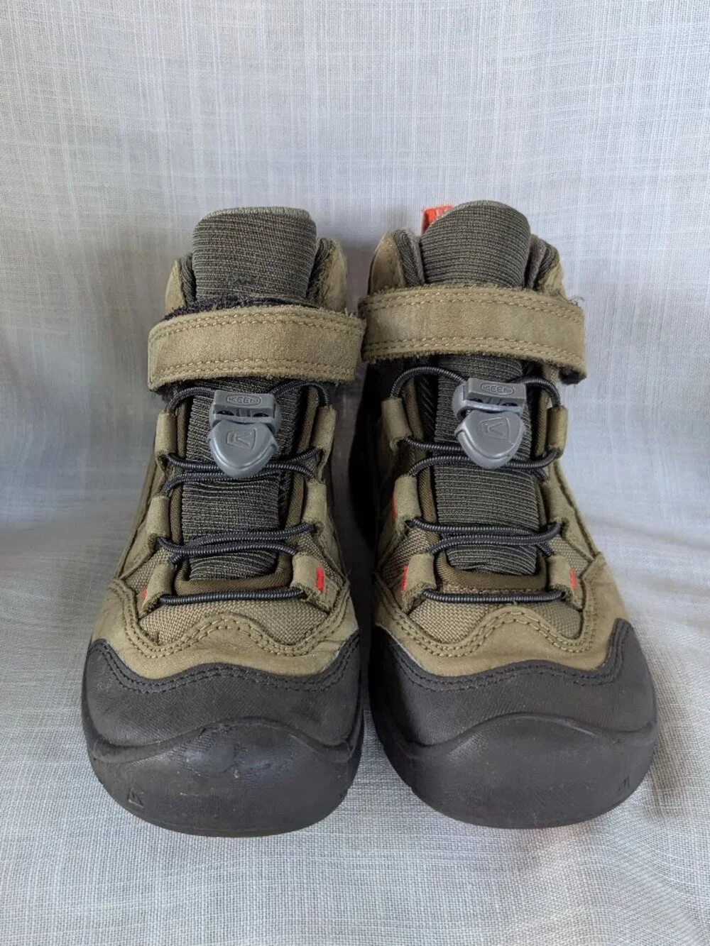 KEEN WATERPROOF HIKING BOOTS LITTLE BOYS SIZE 13 TAN BLACK